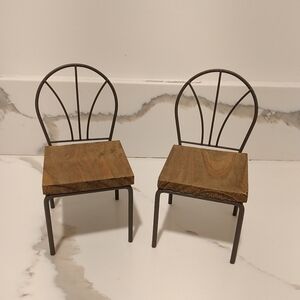 Wooden Dollhouse Chairs Set